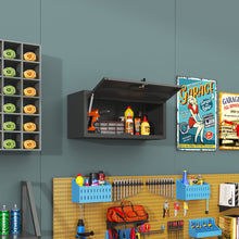 Load image into Gallery viewer, Heavy Duty, Metal Wall Mounted Tool Storage Cabinet Steel Metal Garage Storage Cabinet - Black / Gray