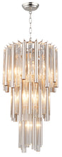 Load image into Gallery viewer, Unique Statement Seven Light Metal Crystal Glass Chandelier With Shades - Silver