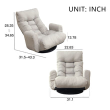 Load image into Gallery viewer, Modern With Metal Frame Swivel Game Lounge Chair With Adjustable Headrest And Waist Support, 360 Degree Rotatable Leisure Chair For Living Room - Gray