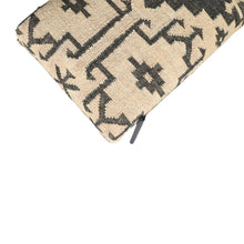 Load image into Gallery viewer, 48" Cream and Black Cotton Blend Upholstered Southwest Bench