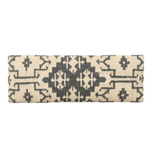 Load image into Gallery viewer, 48" Cream and Black Cotton Blend Upholstered Southwest Bench