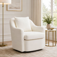 Load image into Gallery viewer, Upholstered Barrel Lounge Chair With Soft Cushioned Seat And Frame - White