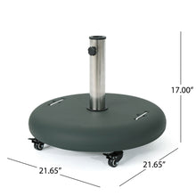 Load image into Gallery viewer, Wheelie - Round Umbrella Base With Stainless Steel Holder