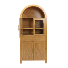 Load image into Gallery viewer, Arched Kitchen Pantry Cabinet With Adjustable Shelves And Barn Door Design