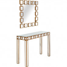 Load image into Gallery viewer, Mirrored Glass Console Table - Gold