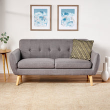 Load image into Gallery viewer, Modern Loveseat Sofa With Button Tufted Backrest