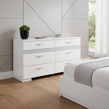 Load image into Gallery viewer, High Gloss Eight Drawer Double Dresser - White