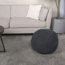 Load image into Gallery viewer, Bordeaux - Knitted Round Pouf