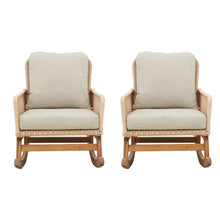 Load image into Gallery viewer, Contemporary Minimalist Wicker Rocking Chair With Soft Cushions And Durable Wooden Frame