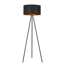 Load image into Gallery viewer, Tripod Floor Lamp With Black Drum Shade - Matte Black