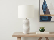 Load image into Gallery viewer, Geometric Table Lamp With Drum Shade - Cream
