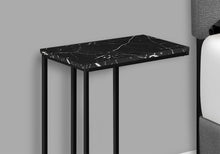 Load image into Gallery viewer, Accent Table, C - Shaped, Marble Look Modern Design - Black