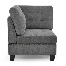 Load image into Gallery viewer, Modular Corner Sofa With Chenille Upholstery - Gray
