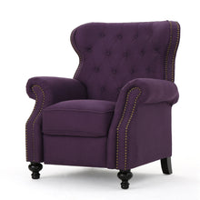 Load image into Gallery viewer, Accented Push Back Recliner Chair With Rolled Arms, Enjoy Cocooning Comfort