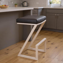 Load image into Gallery viewer, Iron Backless Counter Height Bar Chair - Gray And Silver