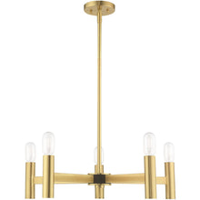 Load image into Gallery viewer, 19'' Five Light Dimmable Chandelier With Shades - Brass