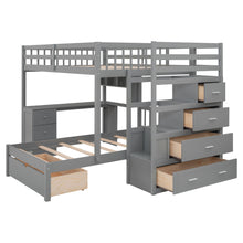 Load image into Gallery viewer, Bunk Bed With Desk, Drawers And Shelves