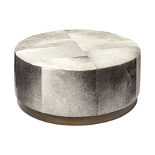 Load image into Gallery viewer, Wool Footstool Ottoman - Brown / Gray