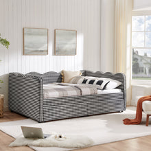 Load image into Gallery viewer, Gingham Daybed With USB Charging Port, Wave-Shaped Design