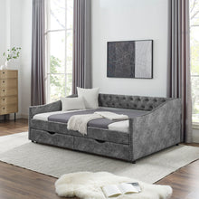 Load image into Gallery viewer, Upholstered Tufted Daybed With Drawers, Waved Arms