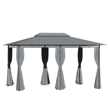 Load image into Gallery viewer, Outsunny - Patio Gazebo, Outdoor Gazebo Canopy Shelter With Curtains, Vented Roof, Steel Frame For Garden, Lawn, Backyard And Deck, - Sage Gray