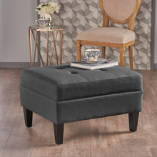 Load image into Gallery viewer, Classic Ottoman With Birch Wood Legs And Fabric Upholstery