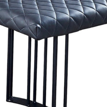 Load image into Gallery viewer, 47" Dark Gray and Black Faux Leather Upholstered Dining Bench