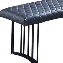 Load image into Gallery viewer, 47" Dark Gray and Black Faux Leather Upholstered Dining Bench