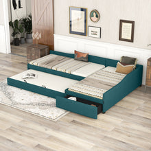 Load image into Gallery viewer, Upholstered Double Daybed With Trundle And Drawer