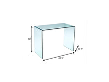 Load image into Gallery viewer, 43" Clear Glass Computer Desk