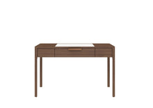 Load image into Gallery viewer, 47" White and Brown Marble and Wood Computer Desk