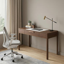 Load image into Gallery viewer, 47" White and Brown Marble and Wood Computer Desk