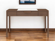 Load image into Gallery viewer, 47" White and Brown Marble and Wood Computer Desk