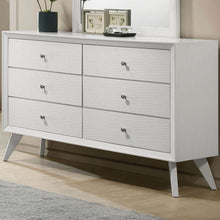 Load image into Gallery viewer, Dresser With Mirror, Angled Legs, Round Knobs - White