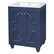 Load image into Gallery viewer, Bathroom Vanity With Ornate Elliptical Motif, Soft Close Hinges