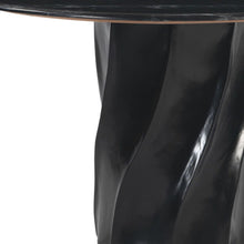 Load image into Gallery viewer, 48" Marble And Wood Pedestal Base Round Top Dining Table - Black