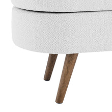 Load image into Gallery viewer, 44" White and Brown Linen Upholstered Storage Bench with Flip Top