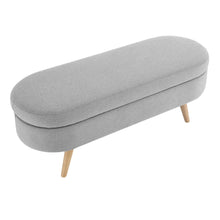 Load image into Gallery viewer, 44" Gray and Brown Linen Upholstered Storage Bench with Flip Top
