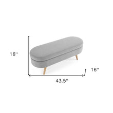 Load image into Gallery viewer, 44" Gray and Brown Linen Upholstered Storage Bench with Flip Top