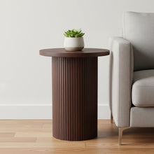Load image into Gallery viewer, Round Pedestal End Table - Brown
