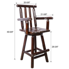 Load image into Gallery viewer, Rustic Bar Stool, Fir Wood Construction, Wide Armrest