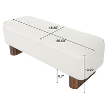 Load image into Gallery viewer, Upholstered Ottoman Bench With Thick Padded Design - Beige