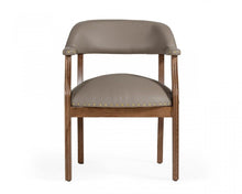 Load image into Gallery viewer, Nailhead Faux Leather Dining Arm Chair - Taupe