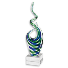 Load image into Gallery viewer, Murano Modern Abstract Tabletop Sculpture (376074) - Clear / Blue / Green