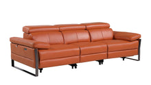 Load image into Gallery viewer, Top Grain Leather Reclining Metal USB Sofa (720338) - Camel