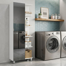Load image into Gallery viewer, Wood Freestanding Single Door Bathroom Vanity With Mirror - White