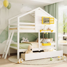 Load image into Gallery viewer, Bunk Bed With Playhouse Roof And Window