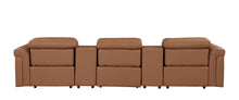Load image into Gallery viewer, Top Grain Leather Reclining Metal USB Sofa (720366) - Chestnut