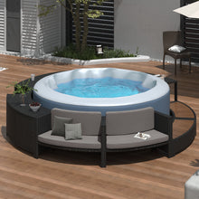 Load image into Gallery viewer, Spa Surround Spa Frame Patio Rattan Sofa Set With Storage Spaces, Mini Sofa And Comfortable Cushion For Patio, Backyard