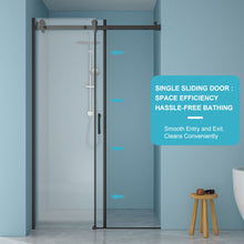 Load image into Gallery viewer, Modern Single Slide Shower Door, Tempered Glass, Stainless Steel Frame